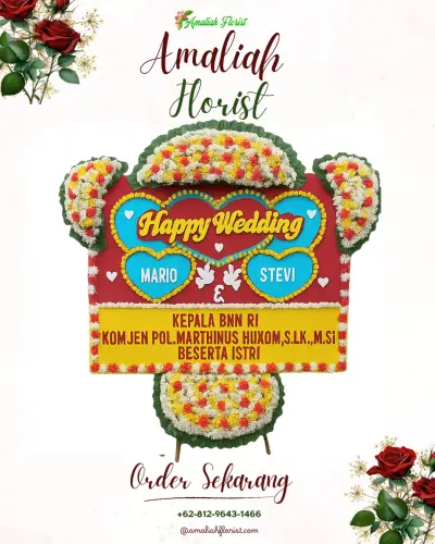 Karangan Papan Bunga Pernikahan di Tanglad